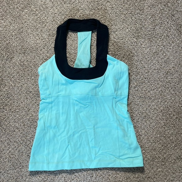 Lululemon Tank Top Women 6 Green Built In Sport Bra Gorpcore Atheisure No Pads - Picture 1 of 10